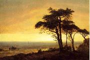 Albert Bierstadt The Sunset at Monterey Bay the California Coast oil painting